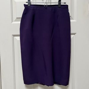 Vintage Silk Pencil Skirt - Purple Size 8
